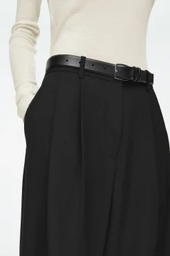 COS RELAXED TWILL WIDE-LEG PANTS-Women Vests & Tailoring | Pants