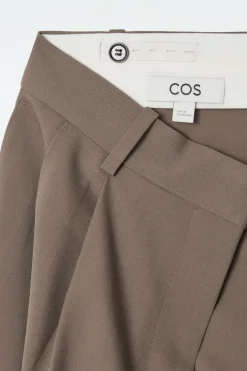 COS RELAXED TWILL WIDE-LEG PANTS-Women Vests & Tailoring | Pants