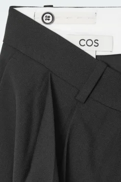 COS RELAXED TWILL WIDE-LEG PANTS-Women Vests & Tailoring | Pants