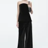 COS RELAXED VELVET WIDE-LEG PANTS-Women Pants