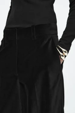 COS RELAXED VELVET WIDE-LEG PANTS-Women Pants