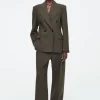 COS RELAXED WOOL BARREL-LEG PANTS-Women Vests & Tailoring | Pants