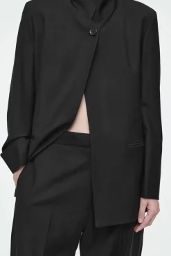 COS RELAXED WOOL BARREL-LEG PANTS-Women Pants