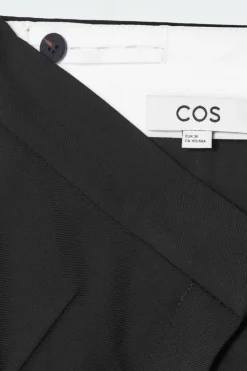 COS RELAXED WOOL BARREL-LEG PANTS-Women Pants