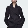 COS RELAXED WOOL PEA COAT-Women Coats & Jackets