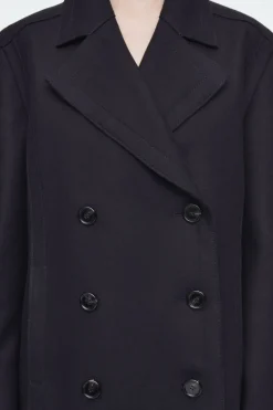 COS RELAXED WOOL PEA COAT-Women Coats & Jackets