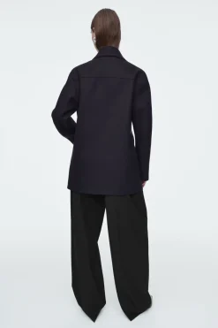 COS RELAXED WOOL PEA COAT-Women Coats & Jackets