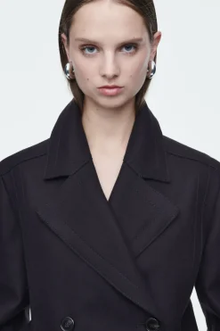 COS RELAXED WOOL PEA COAT-Women Coats & Jackets