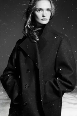 COS RELAXED WOOL PEA COAT-Women Coats & Jackets