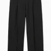 COS RELAXED WOOL WIDE-LEG PANTS-Women Pants