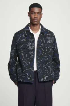 COS RELAXED WOOL-BLEND JACQUARD OVERSHIRT- Shirts
