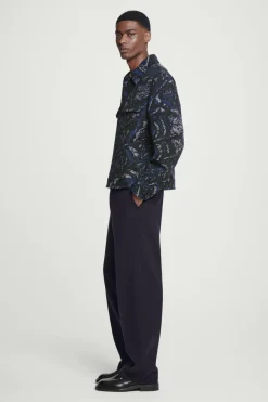 COS RELAXED WOOL-BLEND JACQUARD OVERSHIRT- Shirts