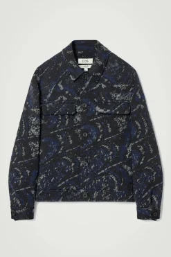 COS RELAXED WOOL-BLEND JACQUARD OVERSHIRT- Shirts