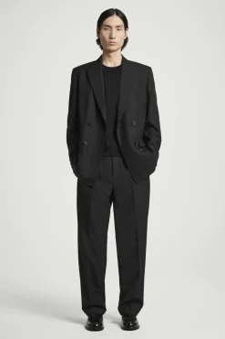 COS RELAXED WOOL-HOPSACK STRAIGHT-LEG PANTS- Suits & Tailoring | Pants
