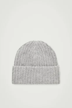 COS RIBBED ALPACA-BLEND BEANIE- Hats & Scarves