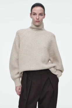 COS RIBBED CASHMERE-BLEND FUNNEL-NECK SWEATER-Women Cashmere | Sweaters & Cardigans