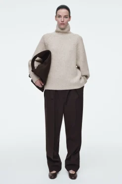 COS RIBBED CASHMERE-BLEND FUNNEL-NECK SWEATER-Women Cashmere | Sweaters & Cardigans