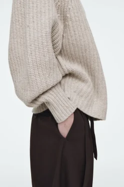 COS RIBBED CASHMERE-BLEND FUNNEL-NECK SWEATER-Women Cashmere | Sweaters & Cardigans