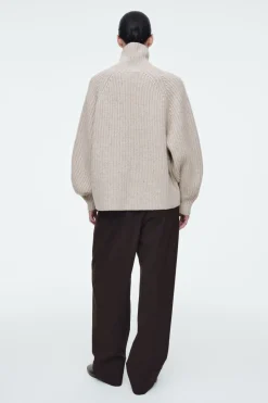COS RIBBED CASHMERE-BLEND FUNNEL-NECK SWEATER-Women Cashmere | Sweaters & Cardigans