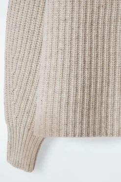 COS RIBBED CASHMERE-BLEND FUNNEL-NECK SWEATER-Women Cashmere | Sweaters & Cardigans