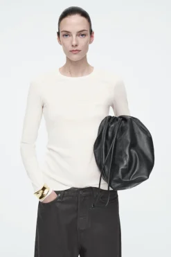 COS RIBBED JERSEY LONG-SLEEVED TOP-Women T-Shirts | Tops
