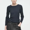 COS RIBBED JERSEY LONG-SLEEVED TOP-Women T-Shirts | Tops
