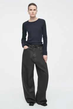 COS RIBBED JERSEY LONG-SLEEVED TOP-Women T-Shirts | Tops
