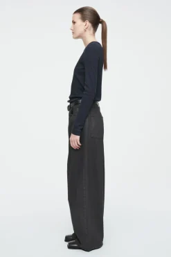 COS RIBBED JERSEY LONG-SLEEVED TOP-Women T-Shirts | Tops