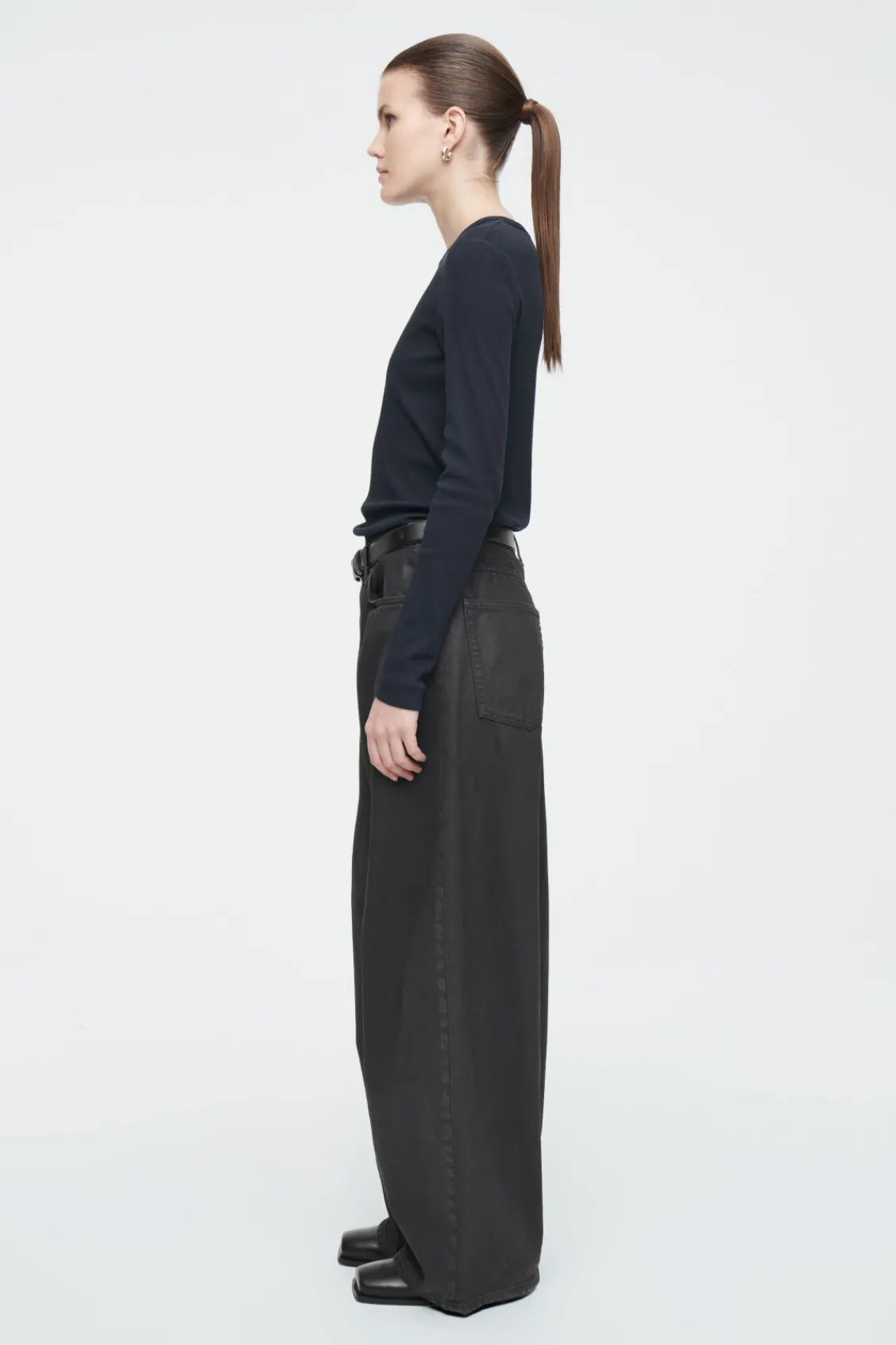 COS RIBBED JERSEY LONG-SLEEVED TOP-Women T-Shirts | Tops