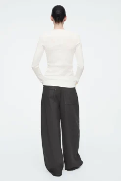 COS RIBBED JERSEY LONG-SLEEVED TOP-Women T-Shirts | Tops