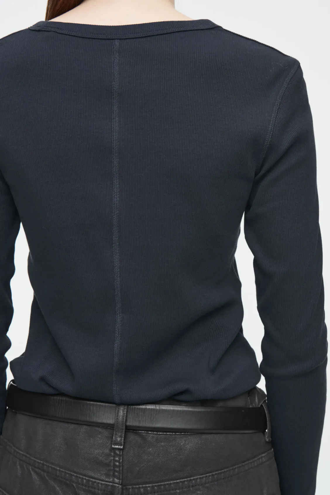 COS RIBBED JERSEY LONG-SLEEVED TOP-Women T-Shirts | Tops