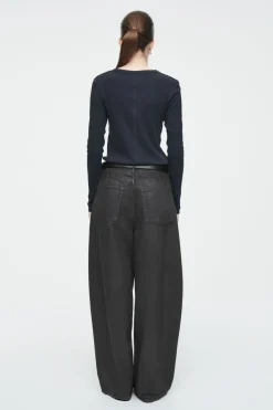 COS RIBBED JERSEY LONG-SLEEVED TOP-Women T-Shirts | Tops