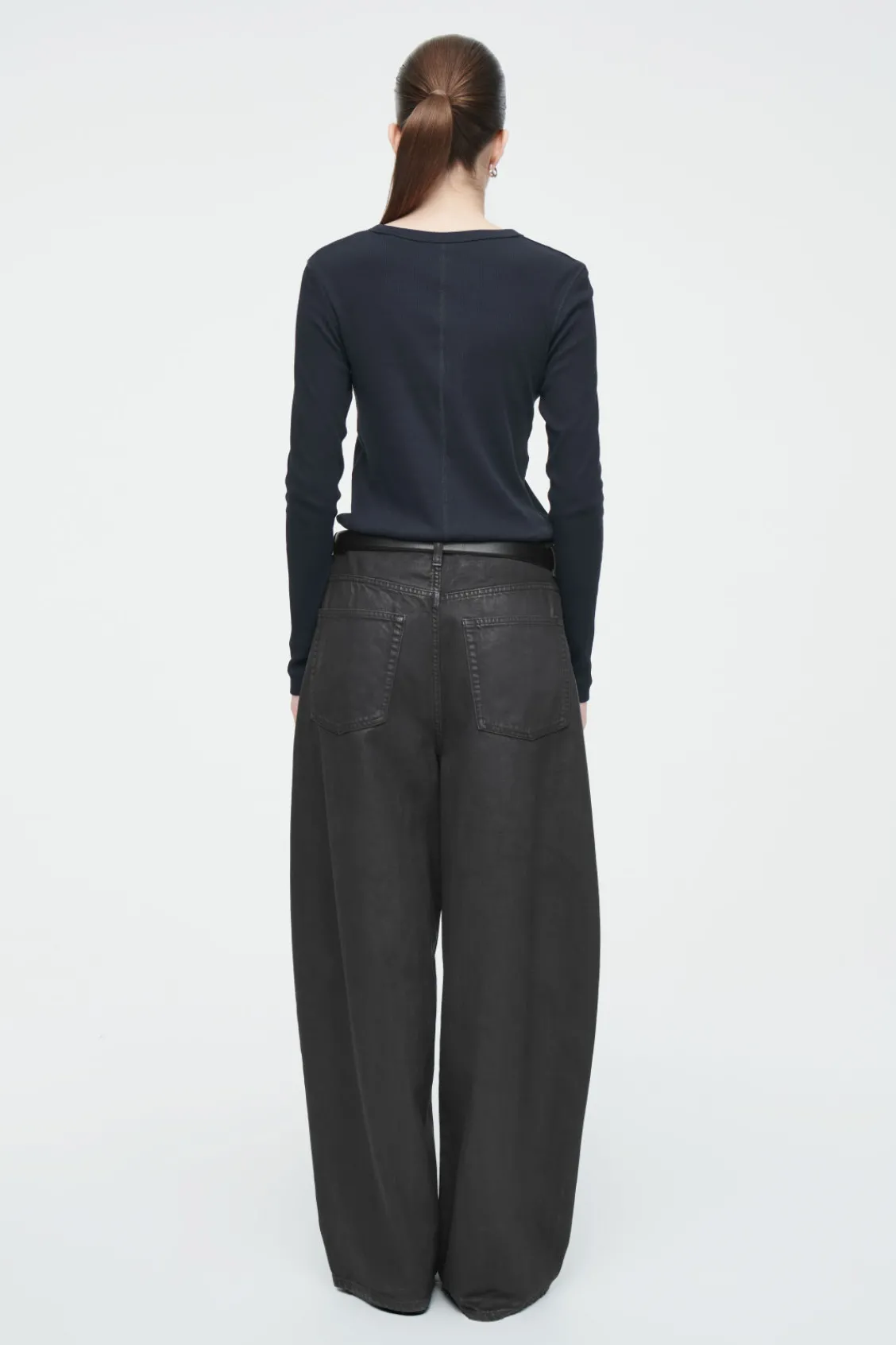COS RIBBED JERSEY LONG-SLEEVED TOP-Women T-Shirts | Tops