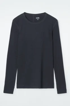 COS RIBBED JERSEY LONG-SLEEVED TOP-Women T-Shirts | Tops