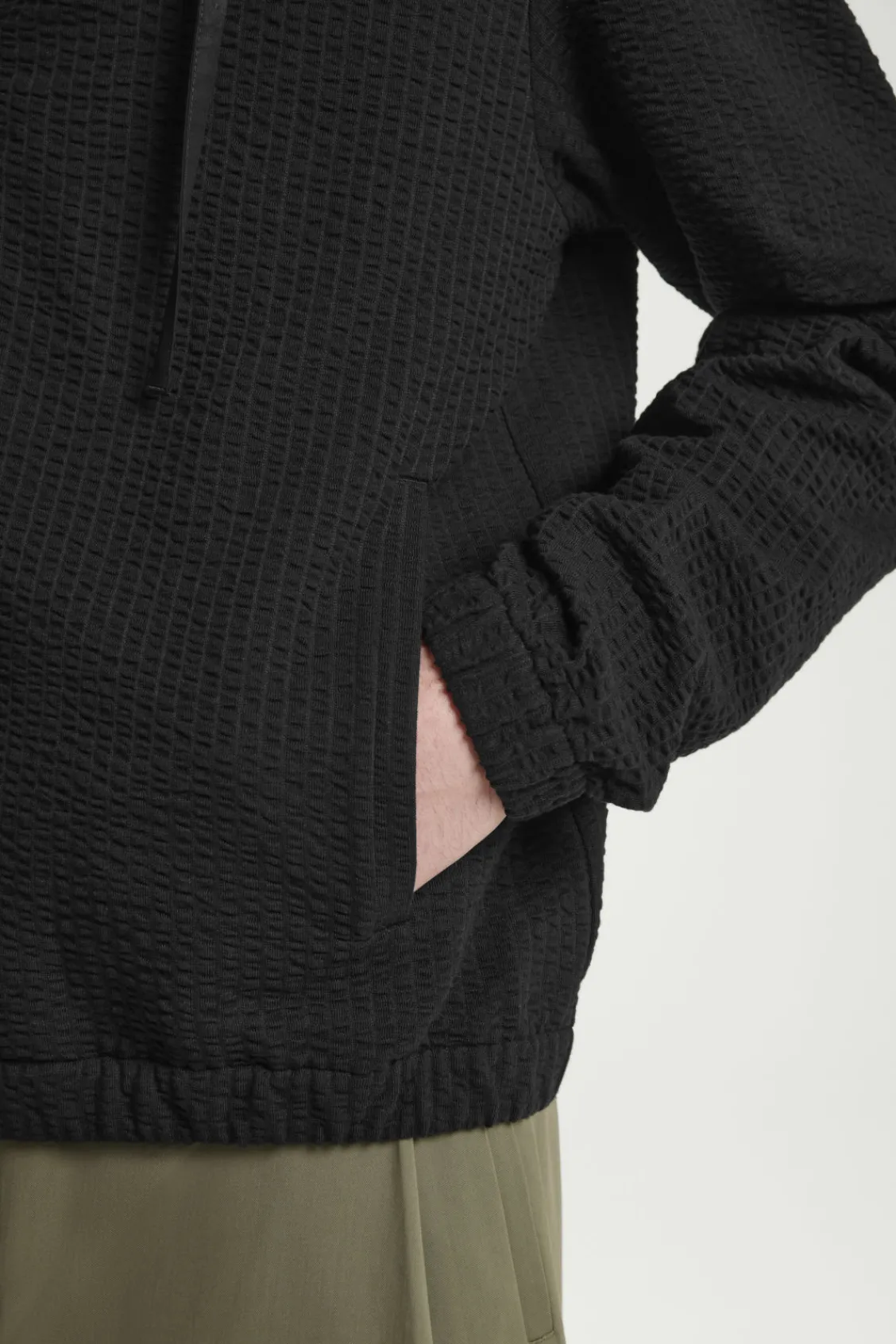 COS RIBBED JERSEY ZIP-UP HOODIE- Sweatshirts & Hoodies