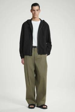COS RIBBED JERSEY ZIP-UP HOODIE- Sweatshirts & Hoodies