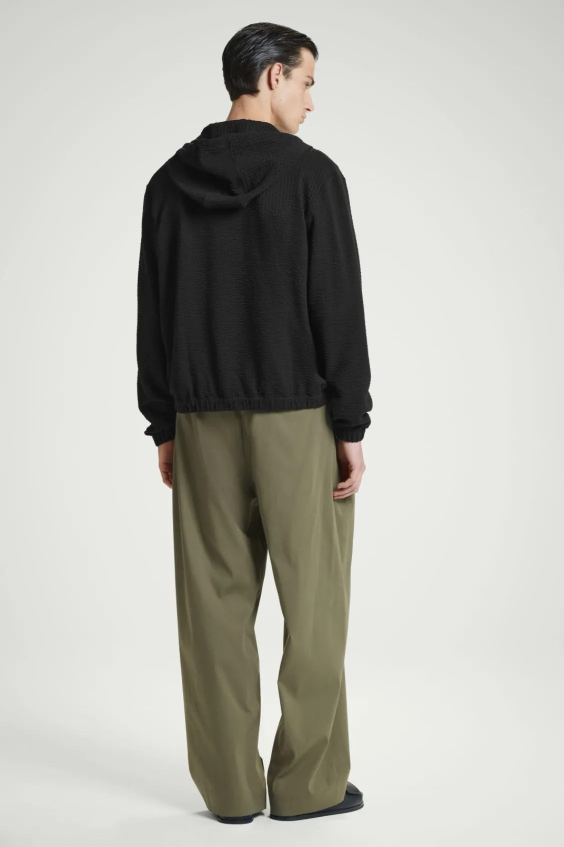 COS RIBBED JERSEY ZIP-UP HOODIE- Sweatshirts & Hoodies