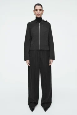 COS RIBBED MERINO WOOL HOODED JACKET-Women Coats & Jackets | Sweaters & Cardigans
