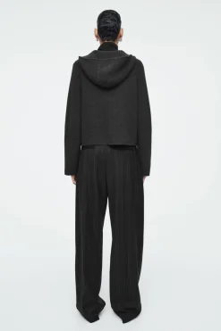 COS RIBBED MERINO WOOL HOODED JACKET-Women Coats & Jackets | Sweaters & Cardigans