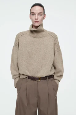 COS RIBBED MERINO WOOL TURTLENECK SWEATER-Women Sweaters & Cardigans