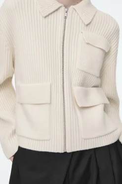 COS RIBBED MERINO WOOL UTILITY JACKET-Women Coats & Jackets | Sweaters & Cardigans
