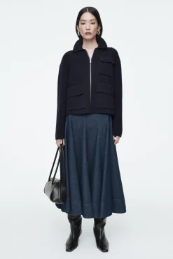 COS RIBBED MERINO WOOL UTILITY JACKET-Women Coats & Jackets | Sweaters & Cardigans