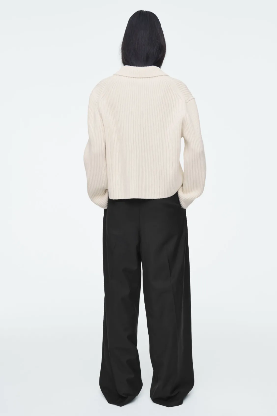 COS RIBBED MERINO WOOL UTILITY JACKET-Women Coats & Jackets | Sweaters & Cardigans