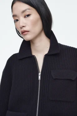 COS RIBBED MERINO WOOL UTILITY JACKET-Women Coats & Jackets | Sweaters & Cardigans