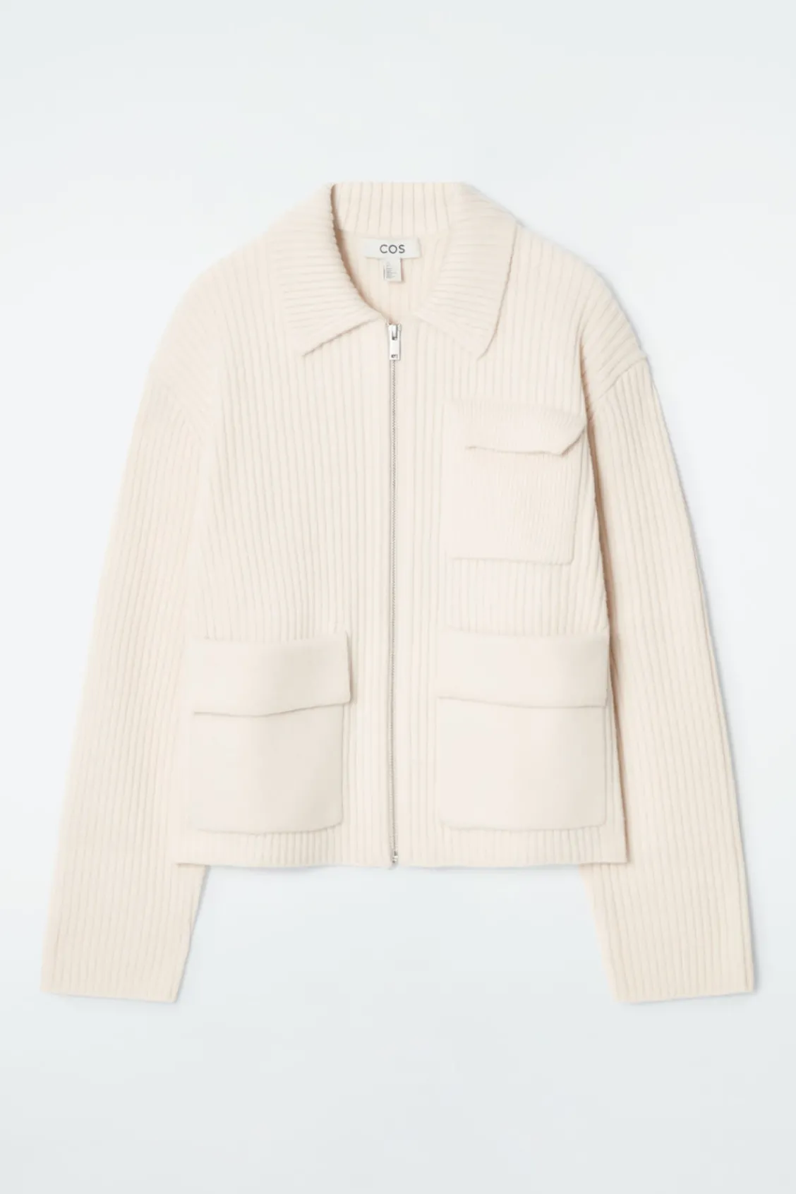 COS RIBBED MERINO WOOL UTILITY JACKET-Women Coats & Jackets | Sweaters & Cardigans