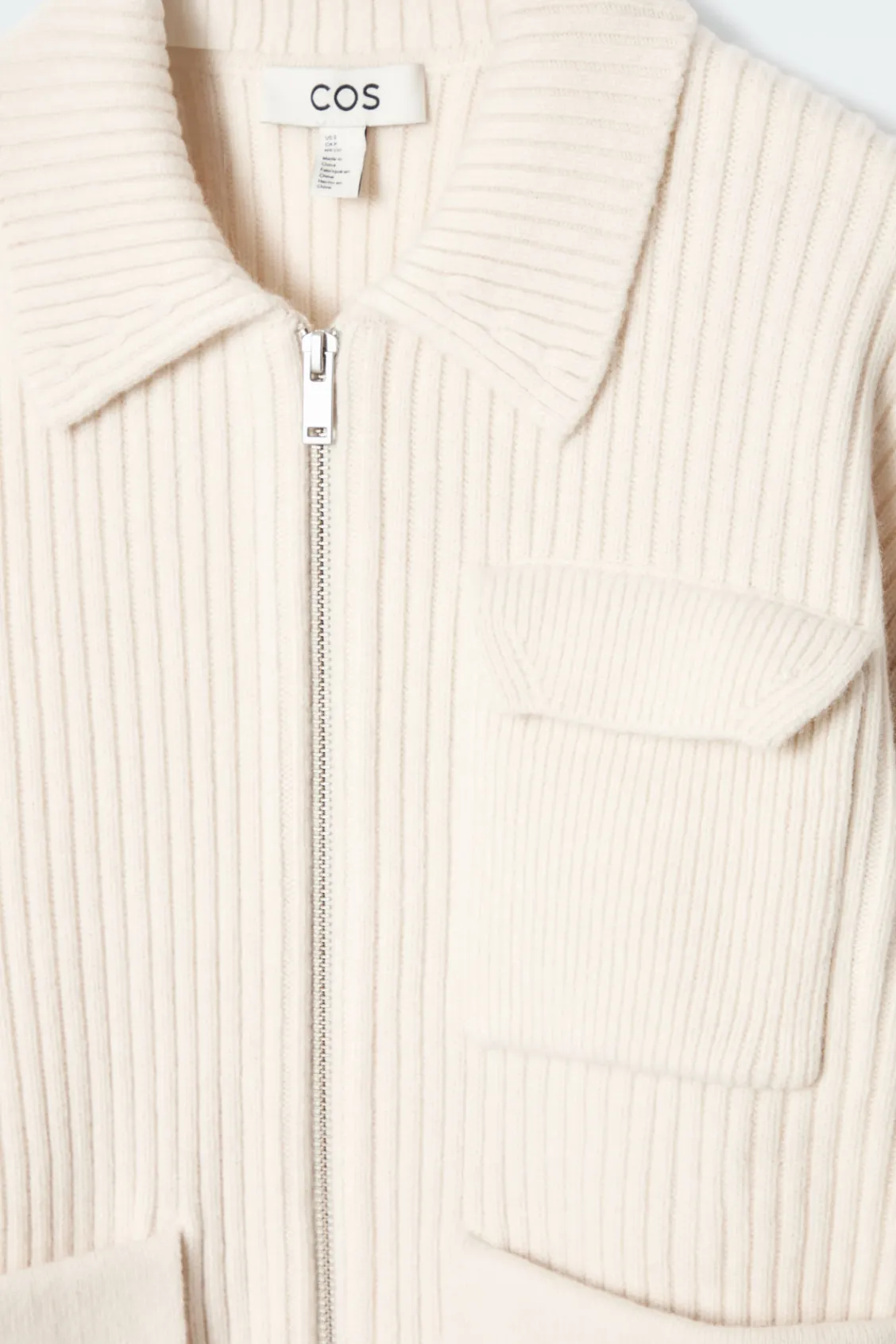 COS RIBBED MERINO WOOL UTILITY JACKET-Women Coats & Jackets | Sweaters & Cardigans