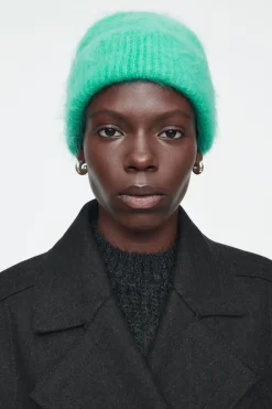 COS RIBBED MOHAIR BEANIE-Women Hats & Scarves
