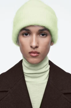 COS RIBBED MOHAIR BEANIE-Women Hats & Scarves