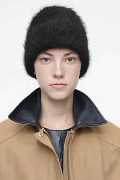 COS RIBBED MOHAIR BEANIE-Women Hats & Scarves