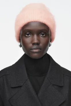 COS RIBBED MOHAIR BEANIE-Women Hats & Scarves